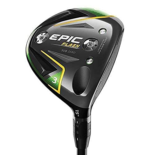 Callaway Golf 2019 Epic Flash Sub Zero Fairway Wood, 3 Wood, 15.0 Degrees, Left Hand, Mitsubishi Tensei AV Blue 70G, Stiff Flex , Black