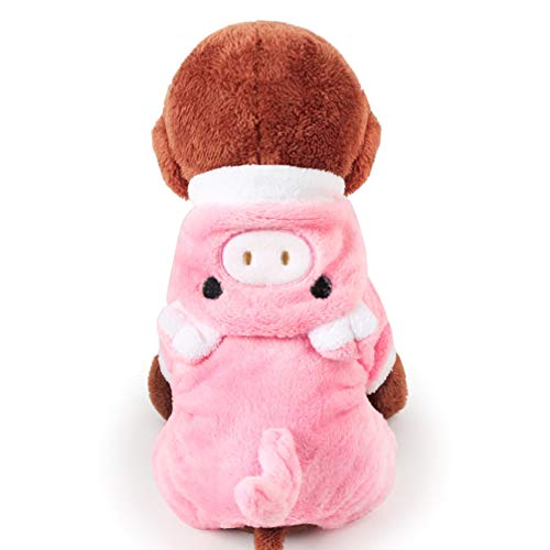 Disfraz de perro Hemobllo con diseño de cerdito rosa, talla S miniatura 5