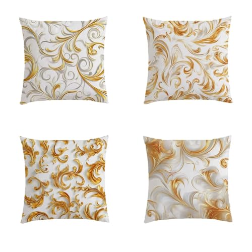 Housse coussin extérieur jaune 45x45cm imperméable lot de 4 - 2