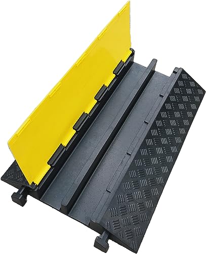 Image of as - Schwabe 63228 Cable Bridge 2K Maxi, 2 Channels, Solid Rubber, Black, Load Capacity up to 10t, L x W x H: 885 x 580 x 75 mm, Channel Size 95 x 75 mm