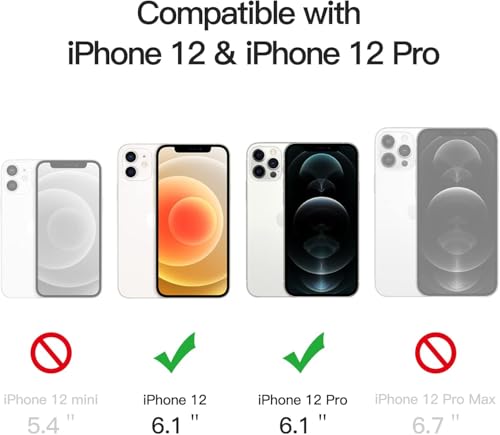 Image of JGD Magnetic Case for iPhone 12 Pro Compatible with MagSafe, Shockproof Phone Bumper Cover, Anti-Scratch Clear Back (Clear)