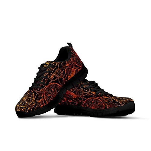 SEANATIVE Athletic Traillaufschuhe Joggingschuhe Tennis Sportschuhe Sneakers Straßenlaufschuhe für Damen, Gold - Traumfänger-Mandala - Größe: 37 EU Cover