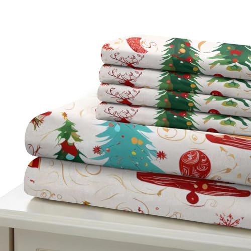 Housse de couette Noël microfibre résistante aux lavages lit king size
