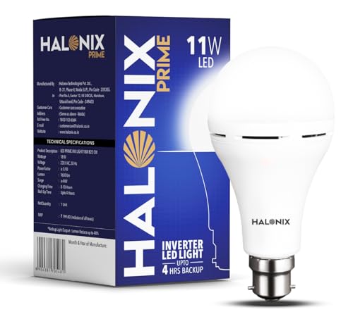 Halonix 11W Rechargeable Emergency Light B22D Inverter LED Bulb for Power Cuts, Backup Upto 4Hrs, Cool Day Light, Pack Of 1 view 1