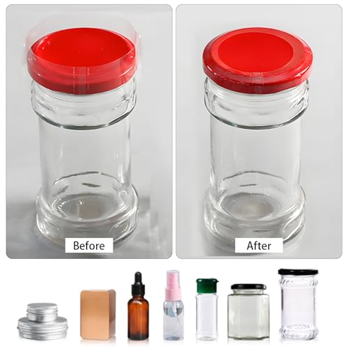 1200 Stück perforierte Schrumpffolie, CNYMANY 35x25mm 45x40mm 69x35mm klar PVC-Schrumpfband für Ölflasche Tropfflasche Gallonenglas Glasflaschenmündung Schrumpfverschluss