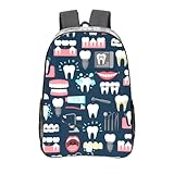 Anceky Transparenter Rucksack mit Zahn- und Zahnmotiv, nahtloses Muster, für Stadien zugelassen, transparente Rucksäcke, kleine transparente Tasche für Sportspiele, Konzertveranstaltungen