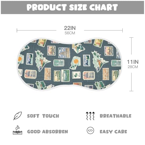 vvfelixl Muslin Burp Cloths Vintage World Travel Post Card Baby Washcloths for Baby Girl Boys 2 Pack2