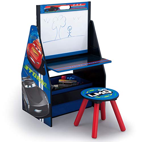 Image of Delta Children Kids Easel and Play Station - Ideal for Arts & Crafts, Drawing, Homeschooling and More, Disney /Pixar Cars