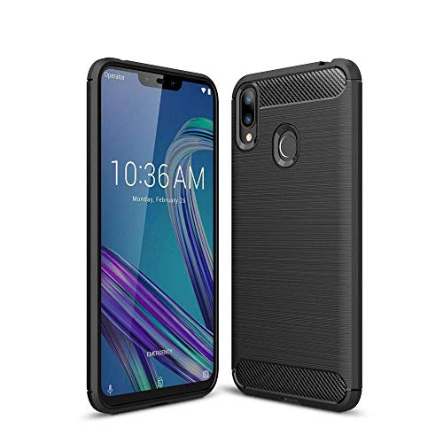 compatibile per ASUS Zenfone Max (M2) ZB633KL / ZB632KL X01AD S632 Copertura CUSTODIA COVER GEL silicone TPU MORBIDA CARBON Fiber ANTIURTO antigraffio (Nero)
