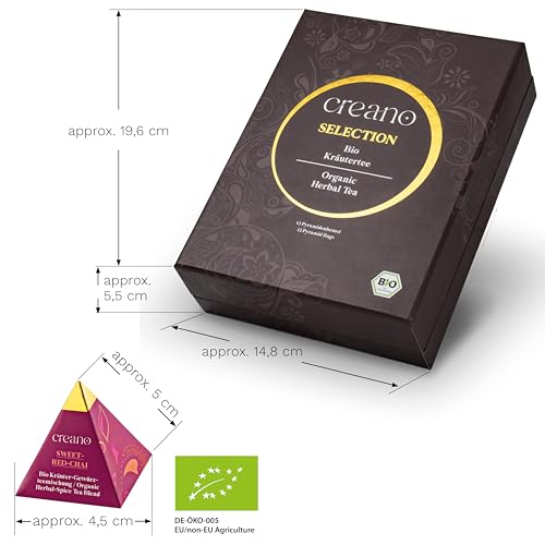 Image of Creano Organic Herbal Tea Gift Set inchOrganic Herbal Tea inch - 12 Pyramid Tea Bags in 9 Different Varieties - 30g*
