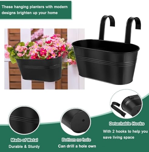 LATERN 4Pcs Metal Hanging Flower Pots - Image 2