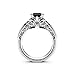 Vintage 925 Sterling Silver Black Gem Ring Cocktail Rings Square Cut Black Onyx Marcasite Cubic Zirconia Anniversary Promise Ring CZ Eternity Engagement Wedding Band Ring for Women TZ.37 (US Code 7)