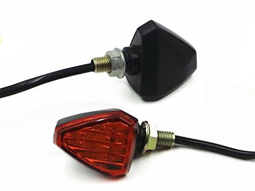 Motorcycle Triangle LED Turn Signal Indicator Blinker For Honda Kawasaki Suzuki Yamaha Ducati Buell Street Dual Sport Bike MX Custom (Amber)