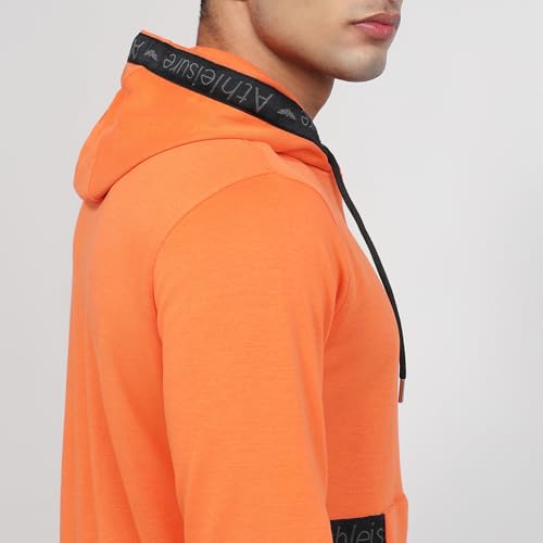 Image of Park Avenue Men Slim Fit Solid Pattern Cotton Polyester Blend Full Sleeve Hooded Casual Sweatshirt