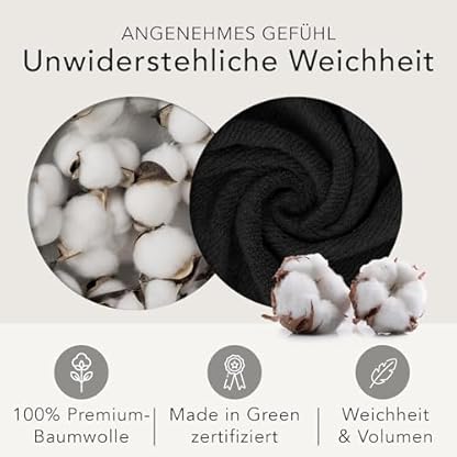 10 er Set Waschlappen 15x20 cm | Frottee Weich & Flauschig | 100% Baumwolle | Frottier Waschhandschuhe | 500g/m² | Oeko-Tex | Ôhm | Schwarz – Bild 3