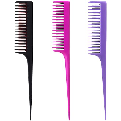 3 peines profesionales carbono 8.15 pulg negro magenta púrpura miniatura 1