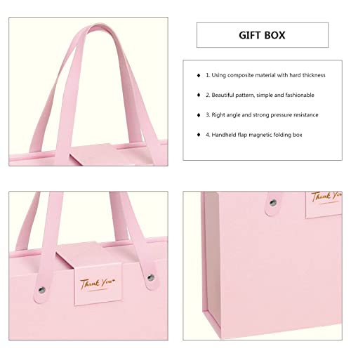 Scatole regalo magnetiche rosa con manici e