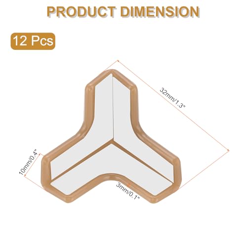 Image of uxcell Corner Protectors, 12 Pcs Table Corner Protectors, Furniture Corner Guard and Edges Safety Bumpers for Table Edges and Sharp Corners (T-Shaped, Brown)
