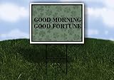 Good Morning Good Fortune St. Patrick'S Day Irish Dark Clover Double Sided 18x24 in. Yard Road Sign