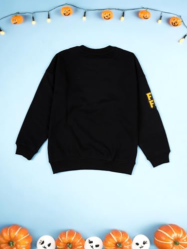 Image of KiddoPanti Boys Solid Round Neck Full Sleeve Fleece Sweatshirt | 60% Cotton 40% Polyester | Soft Warm Winter Pullover | Ribbed Cuffs & Hem | Casual Winter Sweatshirt for Kids