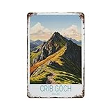 Crib Goch Metal Tin Sign Travel Poster Print Iron Painting Chic Art Wall Decoration Style8x12inch(20x30cm)