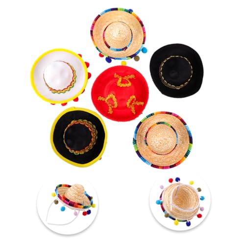 Chapeaux Mini Mexicains style folk mexicain en feutre avec serre-tête adorable x6