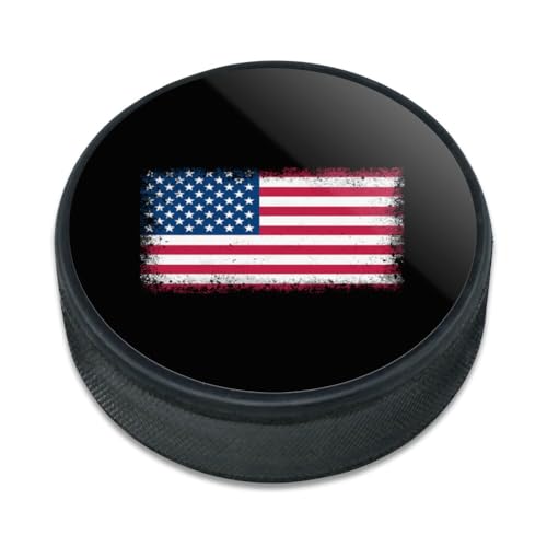 GRAPHICS & MORE American Flag Distress Ice Hockey Puck