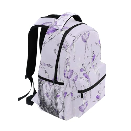 Ballet Ballerinas Kids Backpack for Boys Girls Purple Dancer Backpacks Preschool Toddler BookBags Kindergarten Elemetary School Bags2