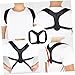 IWOWHERO Adjustable Posture Corrector Back Straightener for Men and Women Brace Comfortable Stable Fit for Posture Improvement and Muscle Strengthening Black