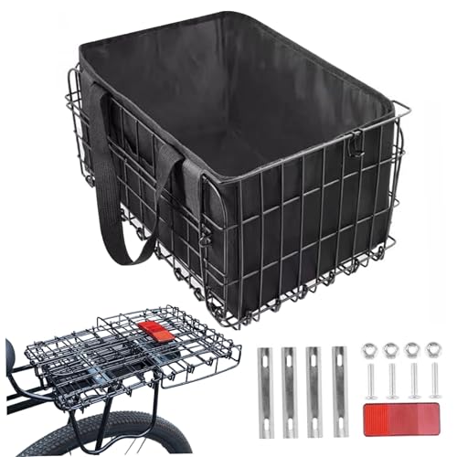Heckradkorb, faltbarer Fahrradkorb, Stahlbike -Rack -Korb mit wasserdichtem...
