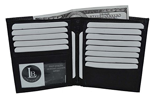LB LEATHERBOSS Men's Genuine Leather Bifold Wallet Slim Hipster Cowhide Credit Card New2