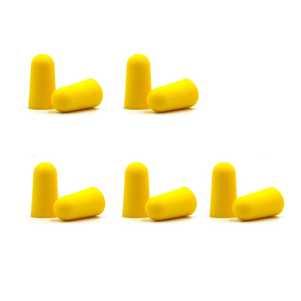 Soft Foam Ear Plugs Travel Sleep Prevention Earplugs Noise Reduction For Noise, Meditation, Studying, Live Concert, Yoga, Travel (5 Pair Foam Yellow)-image-19