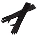 22" Classic Adult Size Long Opera Length Satin Gloves Black