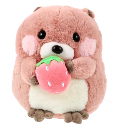 Poupée marmotte en peluche rose de 30 cm pour lit de bébé