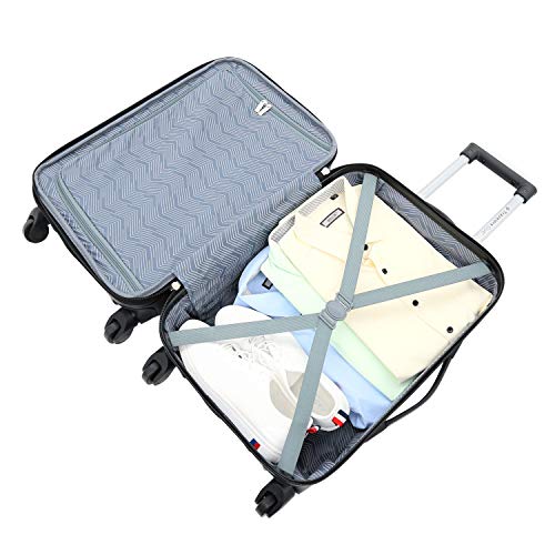Image of Travelers Club Chicago Hardside Expandable Spinner Luggage, Black, 3 Piece Set