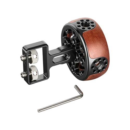 Mango lateral de jaula de cámara con agarre ergonómico superior y zapata para accesorios