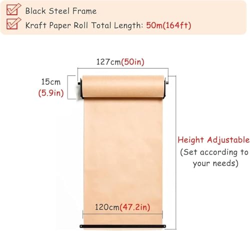 Distributeur Papier Kraft Haut de Gamme Cadre Acier 50in - 6