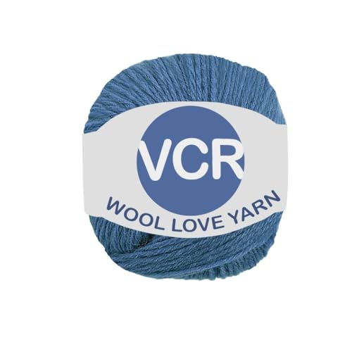 Image of VCR Prussion Blue Yarn, 25 Grams Hank, 85 Meters Length, 100% Merino Wool, Pack of 1, Shrink-Resistant Soft, Warm and Premium Wool Yarn for Knitting, Crochet and Craft Projects