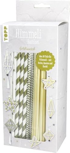 Himmeli Bastelset Goldrausch: Anleitung und Material für 9 winterliche Himmeli-Modelle zum Selbermachen