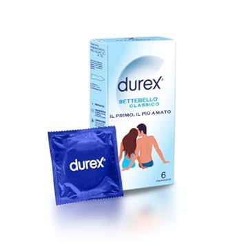 Durex Settebello Classico, Preservativi Classici, 6 Profilattici