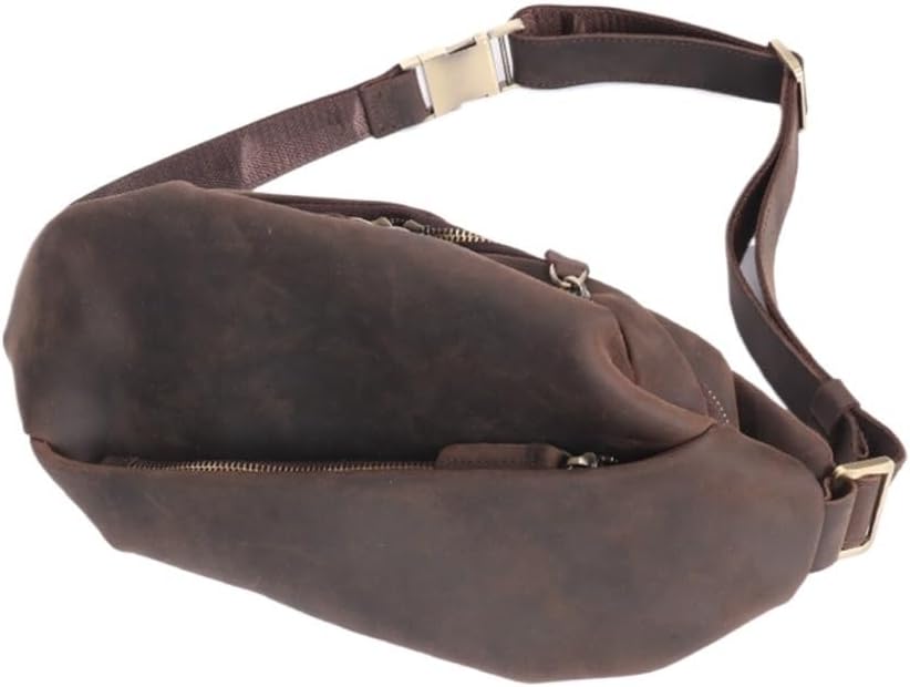 Leather Men's Bag Chest Outside Riding Diagonal Multi-functional Fanny Pack Cowhide
