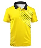 Men's Golf Polo Shirt Short Sleeve Tactical Shirts Casual Tennis T-Shirt 047-Yellow XL