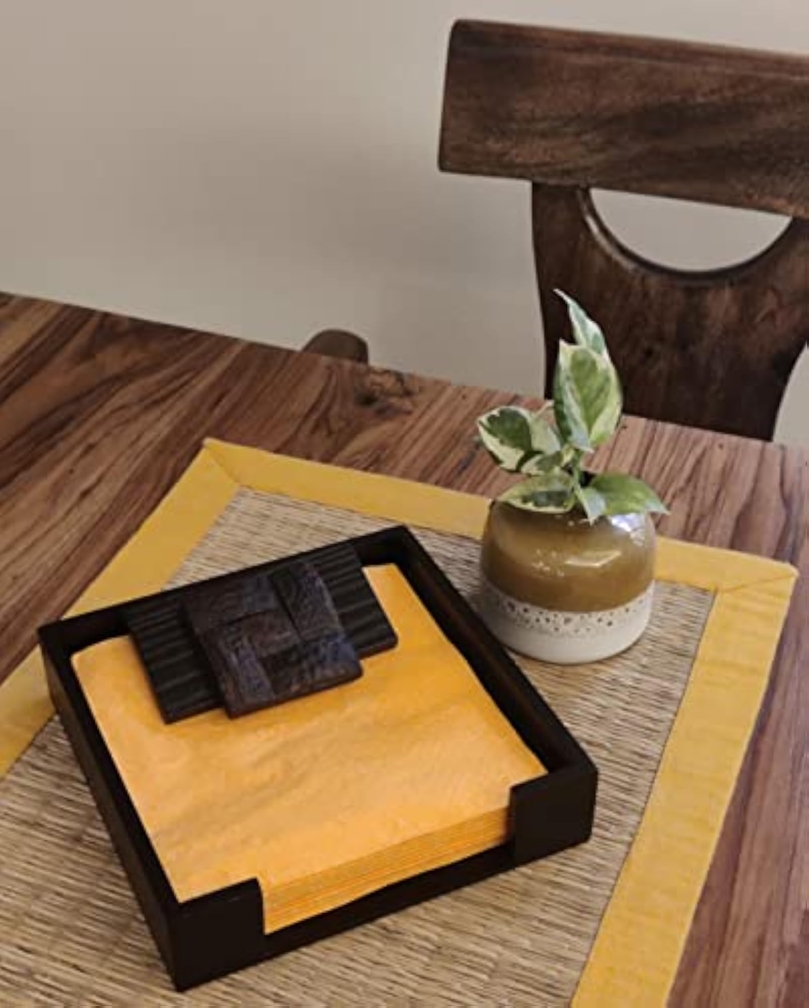 Wooden MDF Flat Napkin Holder for Dining Table