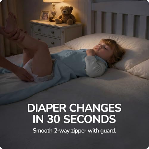 Image of 2.5 Tog Baby Sleep Sack, Supersoft Quilted Cotton Thermostatic Toddler Sleeping Sack for Babies Infant, 2-Way Zipper Warm Comfy Baby Wearable Blanket
