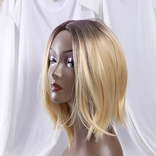 Beaupretty Perucas curtas retas de renda frontal, perucas de festa para mulheres negras, cosplay par