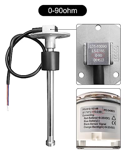Image of 0-90ohm Boat Fuel Tank Sending Unit, 6.5 inch(165mm) Waterproof Fuel Sender Unit, Stainless Steel Water Gas Fuel Level Sensor for Boat Marine Car RV Truck Vehicle, for 6.8 inch-7.4 inch(175-190mm) Fuel Tank
