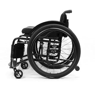 Lightweight Sports Foldable Mute Wheelchair All Terrain Aluminum,Adjustable Footrest Suitable for Teenagers, Adults, Seniors(Black1,Seat Width 42cm/16.5in)