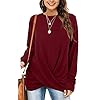 Jescakoo Tunic Shirts For Women To Wear With Leggings Ladies Long Sleeve Tops Xl