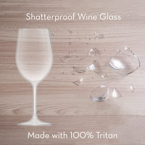 Reusable Plastic Wine Glasses (Set Of 4) - Clear Plastic Wine Glasses With Stem (12 Oz), Tritan Non Disposable Wine Glasses, Bpa-Free, Unbreakable Plastic Glasses For Party, Outdoor Plastic Wine Glass #TOP1