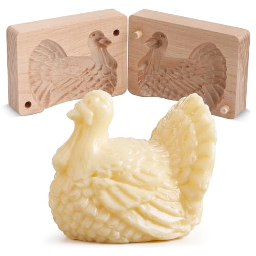 Hushee Butter Molds for Homemade Butter Chocolate Cookie Cutter Traditional Wood Kitchen Accessory for Baking DIY Making Table Decor(1 Pcs Turkey)